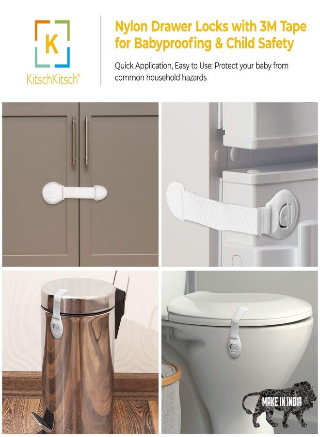 KitschKitsch Baby Safety Plastic Drawer Locks (Made in India Pack of 10) - Image 3