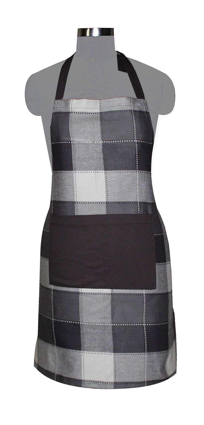 AIRWILL, 100% Cotton Yarn-dyed Designer Weaved Aprons, Sized 65cm in Width & 80cm in Length with 1 Center Pocket, Adjustable Buckle on Top and 2 Long Ties On Both 2 Sides. Pack of 1 Pieces - Image 5