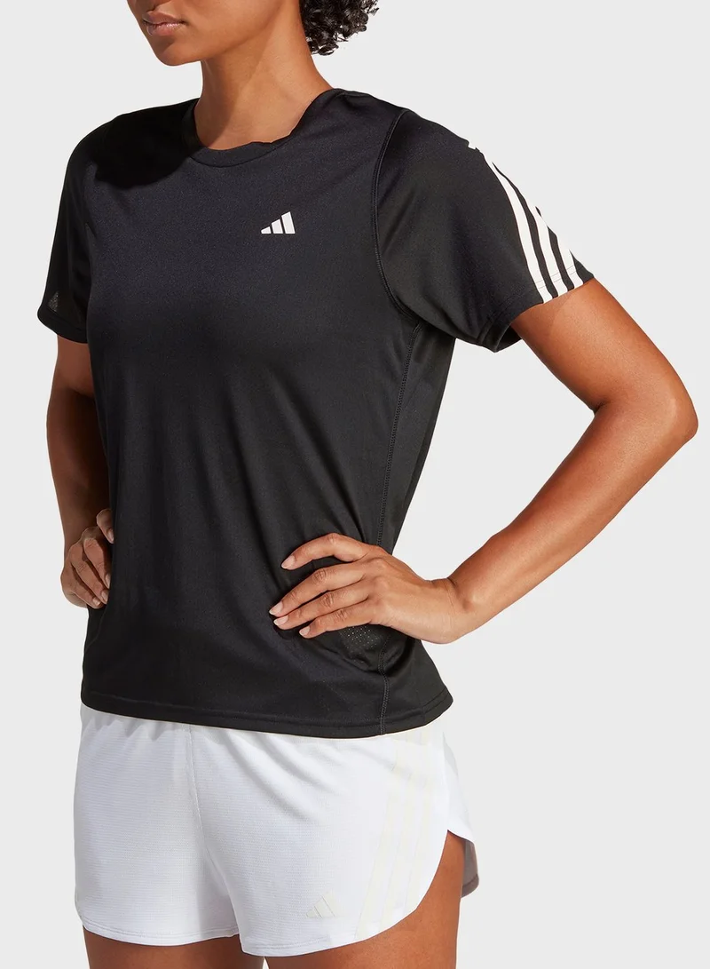 Adidas Run Icons 3-Stripes Low-Carbon Running T-Shirt