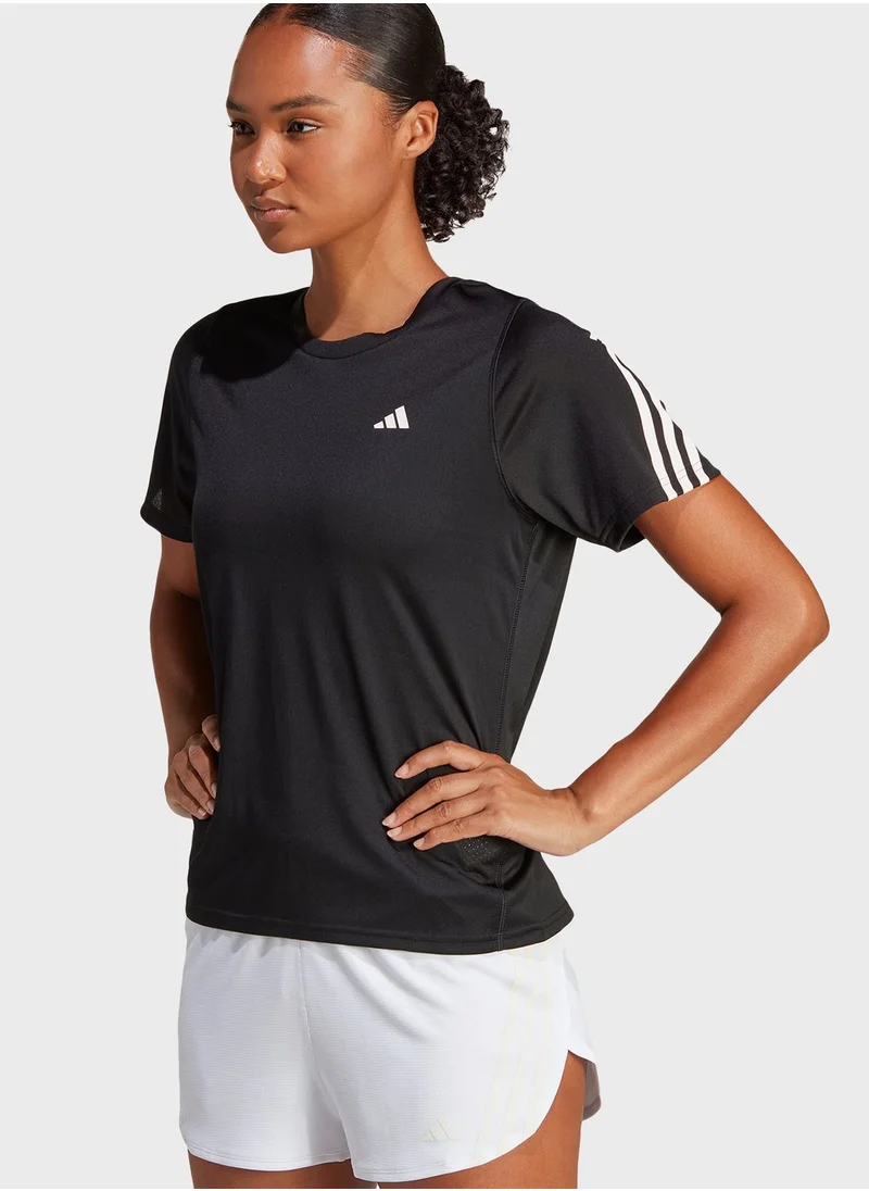 Adidas Run Icons 3-Stripes Low-Carbon Running T-Shirt