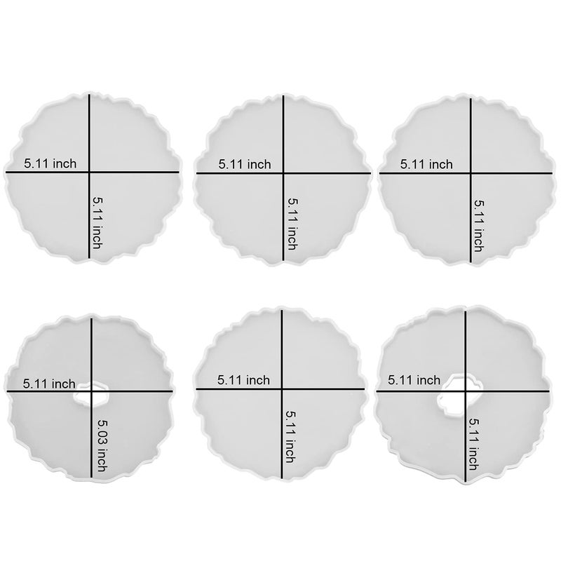 RESINWORLD 6 Pack Geode Coaster Molds for Resin, Irregular Resin Coaster Silicone Mold, Coaster Epoxy Resin Molds for Making Agate Coasters Set - Image 2