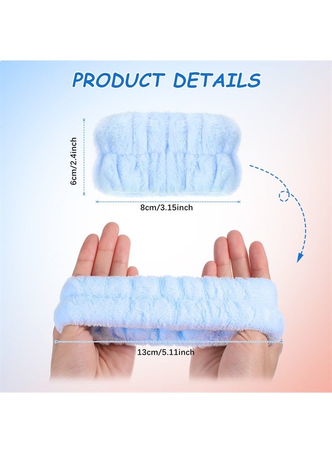 4 Pairs Wrist Spa Washband Microfiber Washing Face Wrist Wash Towel Band Wristband Scrunchies Absorbent Wrist Sweatband for Women Prevent Liquid from Spilling (Lovely Colors, Classic Style)