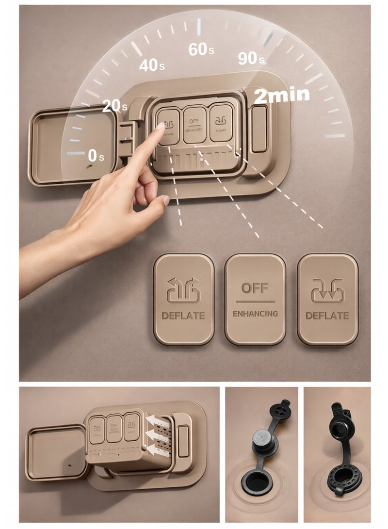 Toshionics Double Air Mattress with Removable Rechargeable Pump, 198x150x38cm Inflatable Camping Bed, Waterproof PVC Flocking Blow Up Mattress, 260kg Load-Bearing Capacity Heavy Duty Self Inflation Airbed for Home, Travel, Outdoor & Guest Use, Black - Image 5