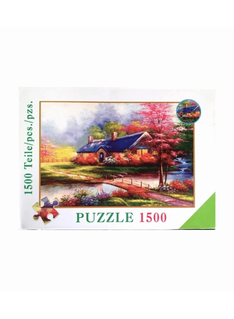 1500 Piece Puzzle Challenge Your Creativity and Intelligence  Perfect Gift and Family Time Activity  High Quality and Vibrant Colors  - Image 1
