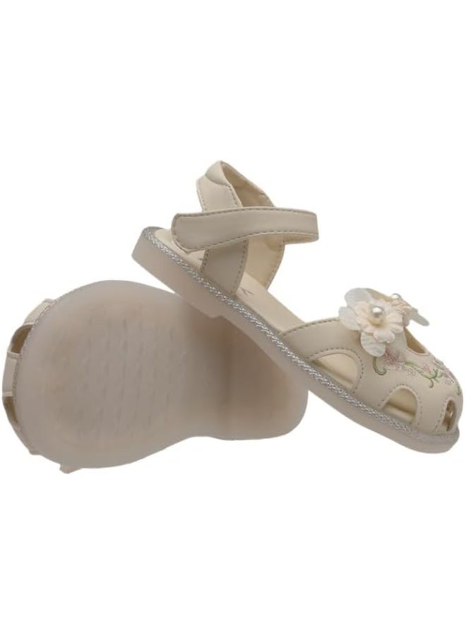 Lucky Kids Girls Toddler/Little Kid Closed-Toe Flower Summer Dress Sandals Flat Shoes - Image 4