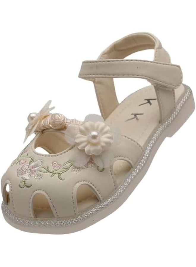 Lucky Kids Girls Toddler/Little Kid Closed-Toe Flower Summer Dress Sandals Flat Shoes - Image 1