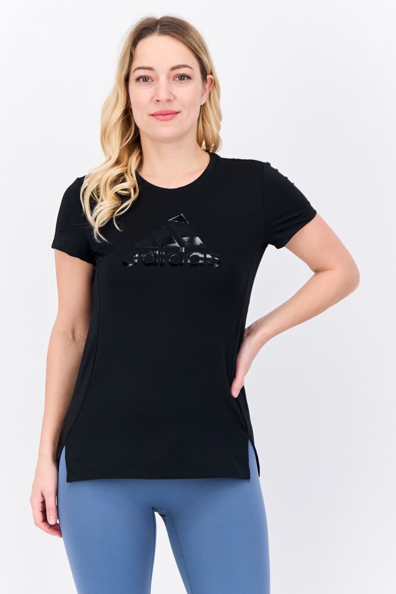 Adidas Women Sportswear Fit Brand Logo Outdoor Top, Black  - Image 1