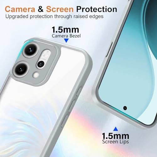 Kapa Hawkeye Clear Slim Tough Back Cover for Oppo Reno 14 Pro 5G | Camera Lens Protector Anti Yellow Shockproof Clear Hybrid Case Cover (Grey) - Image 4