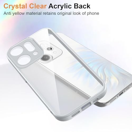 Kapa Hawkeye Clear Slim Tough Back Cover for Oppo Reno 14 Pro 5G | Camera Lens Protector Anti Yellow Shockproof Clear Hybrid Case Cover (Grey) - Image 3