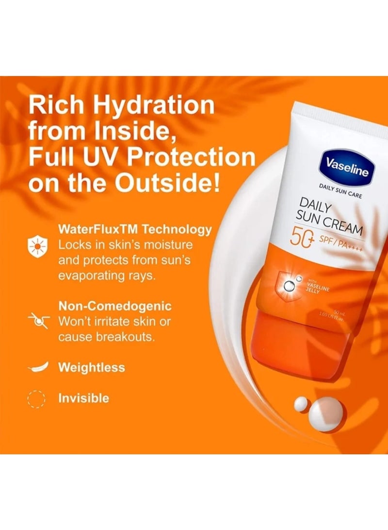 Vaseline DAILY SUN CARE CREAM 50+SPF /PA+++ WITH VASELINE JELLY 50ML - Image 4