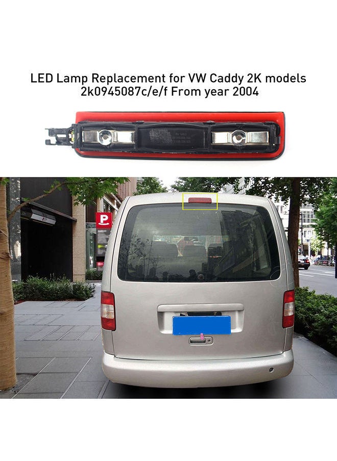 NIBEMINENT - Car Third 3rd High Level Mount Brake Light 12V LED Lamp Replacement for VW Caddy 2K models 2k0945087c/e/f From year 2004 - Image 1