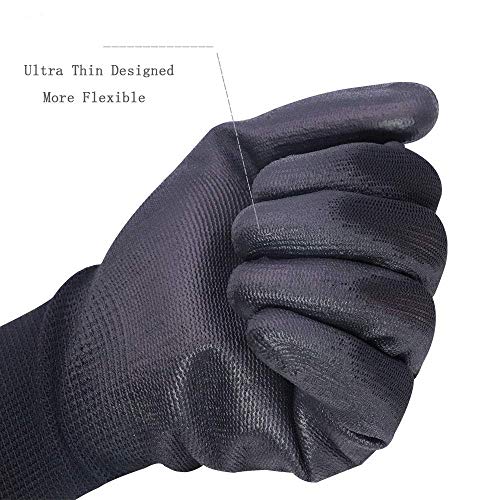 Jupiter Industries Gardening and Planting Gloves for Men and Women with Breathable Rubber Nitrile Coating, Durable, Machine Washable, 10 Inches - Black-Red - Pack of 2 Pairs - Image 2