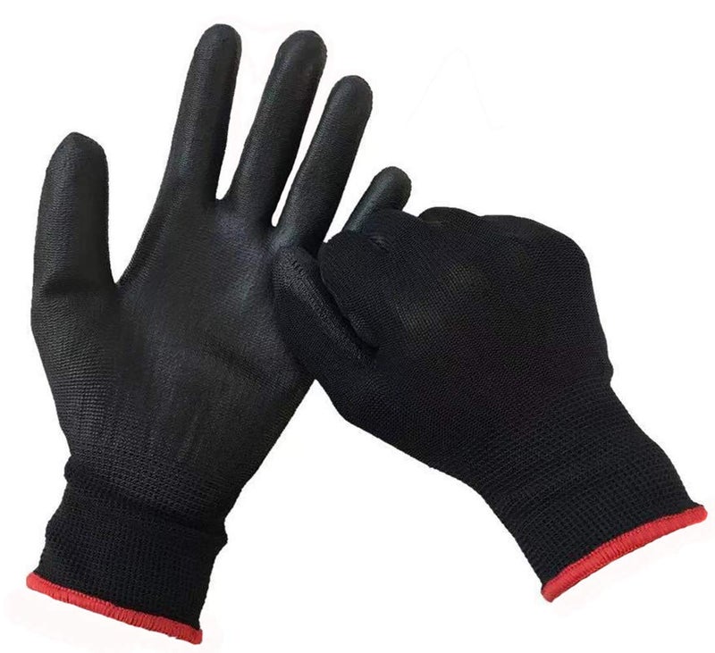 Jupiter Industries Gardening and Planting Gloves for Men and Women with Breathable Rubber Nitrile Coating, Durable, Machine Washable, 10 Inches - Black-Red - Pack of 2 Pairs - Image 1