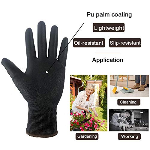 Jupiter Industries Gardening and Planting Gloves for Men and Women with Breathable Rubber Nitrile Coating, Durable, Machine Washable, 10 Inches - Black-Red - Pack of 2 Pairs - Image 3