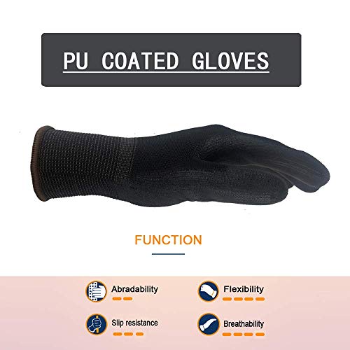 Jupiter Industries Gardening and Planting Gloves for Men and Women with Breathable Rubber Nitrile Coating, Durable, Machine Washable, 10 Inches - Black-Red - Pack of 2 Pairs - Image 4