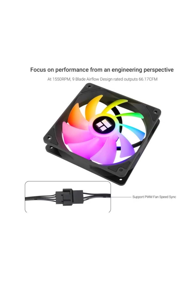 Thermalright THERMAL RIGHT TL-C12C-S*5 ARGB Fan 1550 RPM±10% Black 5 pieces - Image 3