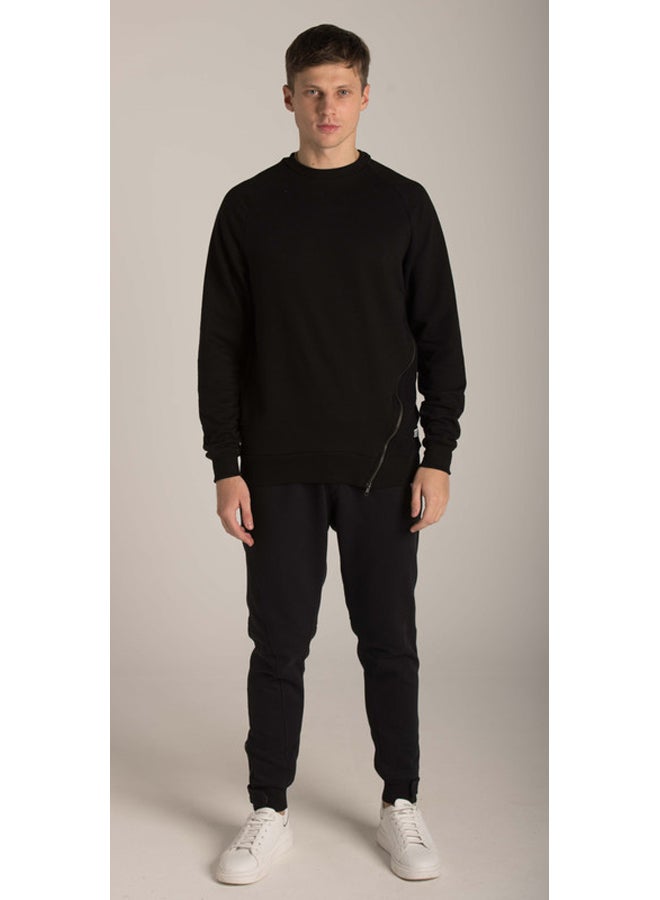 Marco Bergamo SIDE FRONT ZIP PLAIN SWEATSHIR  - Image 1