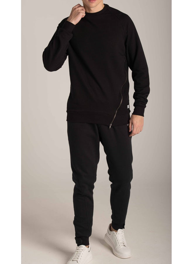 Marco Bergamo SIDE FRONT ZIP PLAIN SWEATSHIR  - Image 3