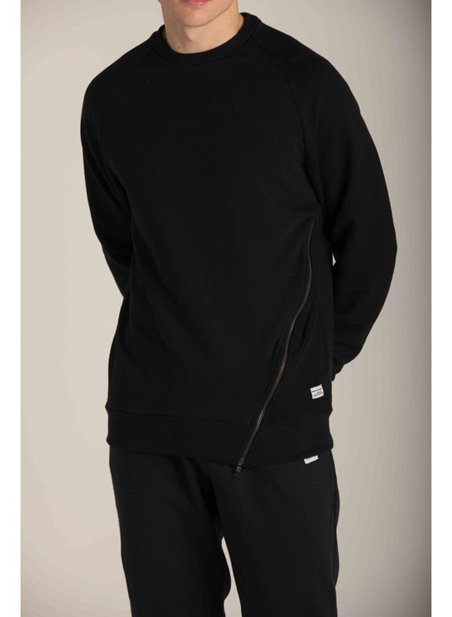 Marco Bergamo SIDE FRONT ZIP PLAIN SWEATSHIR  - Image 2