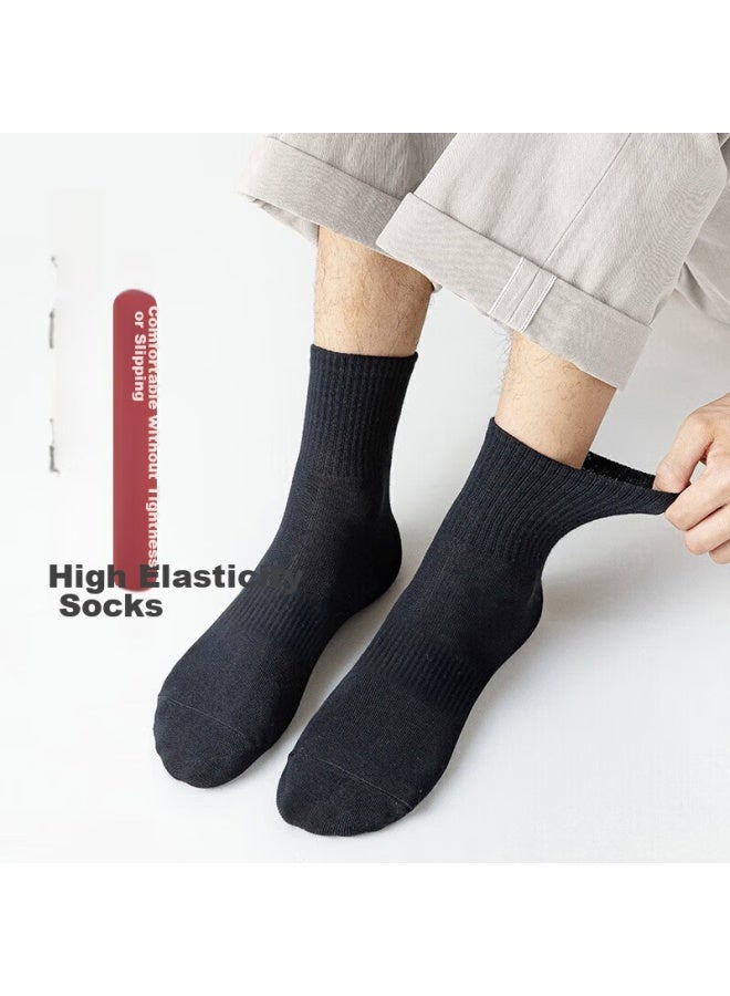 Cotton Thirteen Mianshisan جوارب رجالية طويلة أنبوبي خريف وشتاء لون صلب عمل عارضة طويلة 7 أزواج - Image 2
