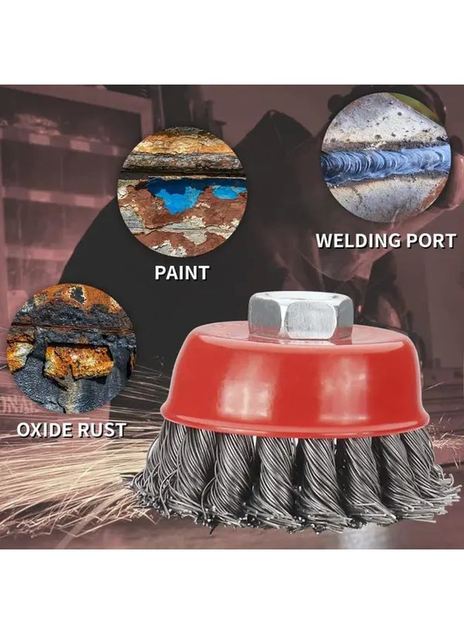 5 حزمة من فرش الأكواب المعدنية المعقودة لإزالة الصدأ والطلاء - أعمال معدنية ثقيلة - Image 4