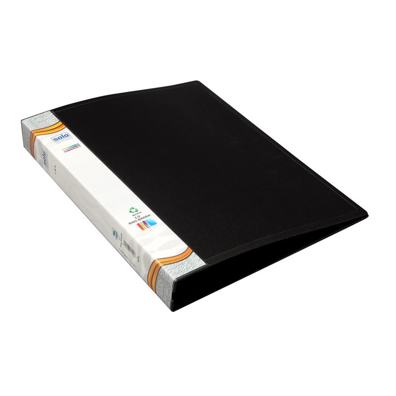 Solo 2 D Ring Binder - FC Size | Heavy-Duty Poly Cover | 2 D-Ring Clip with Stopper & Chromium-Fitted Rings | Holds Up to 250 Sheets | Inside Pocket for Loose Leaves & Business Card Holder | RB412 - Image 5