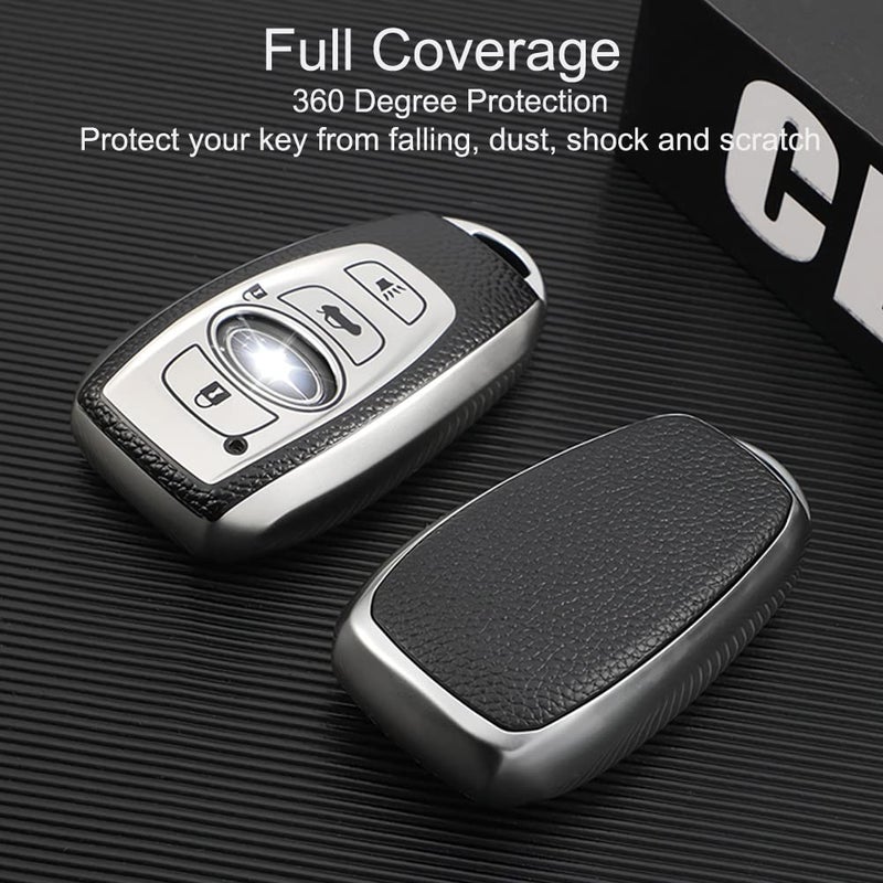 Cacacar for Subaru Key Fob Cover, Premium Soft TPU Leather Full Cover Protection Key Fob Case for Subaru Forester Outback BRZ Legacy CrossTrek Smart Key Protector ,Green - Image 2