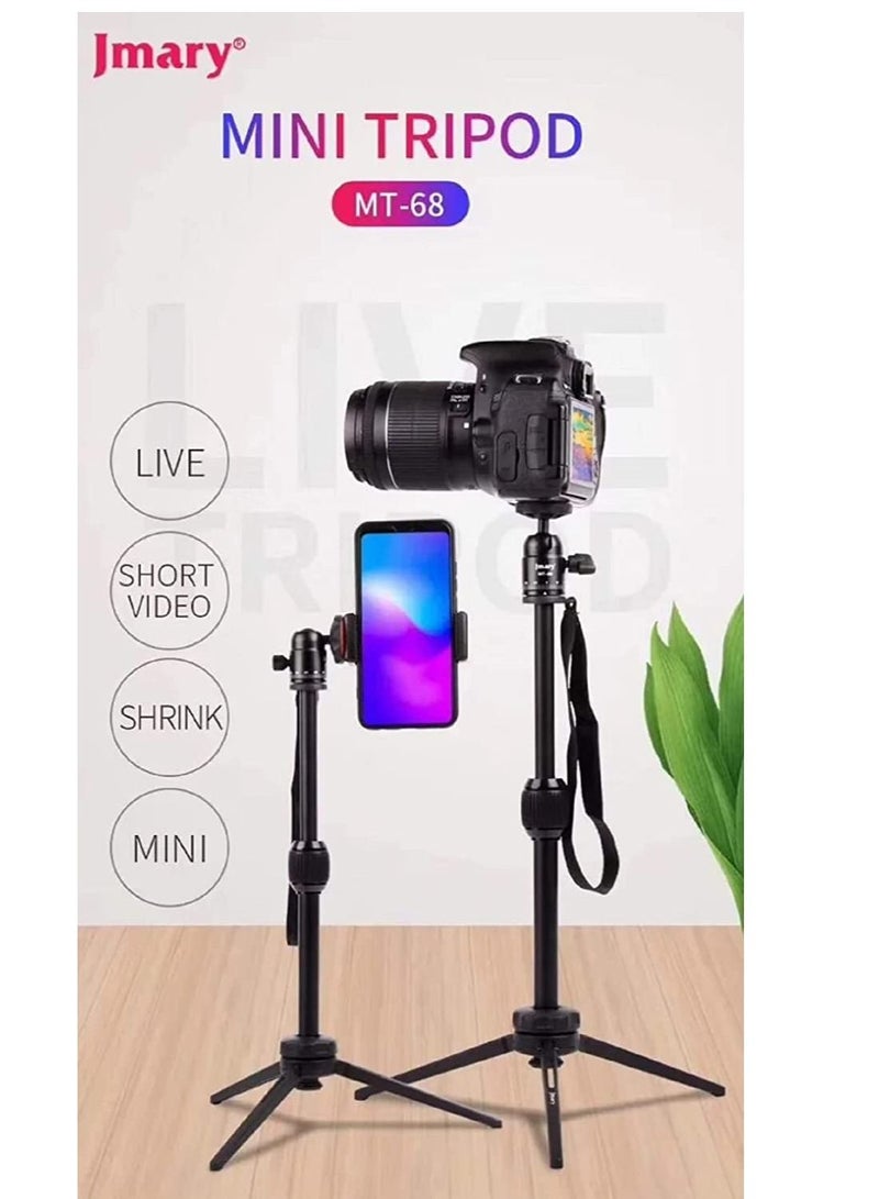 JMARY MT-68 Table-Top Extendable Foldable Tripod Stand for Mobile Phones and DSLR & Digital Cameras - Image 1