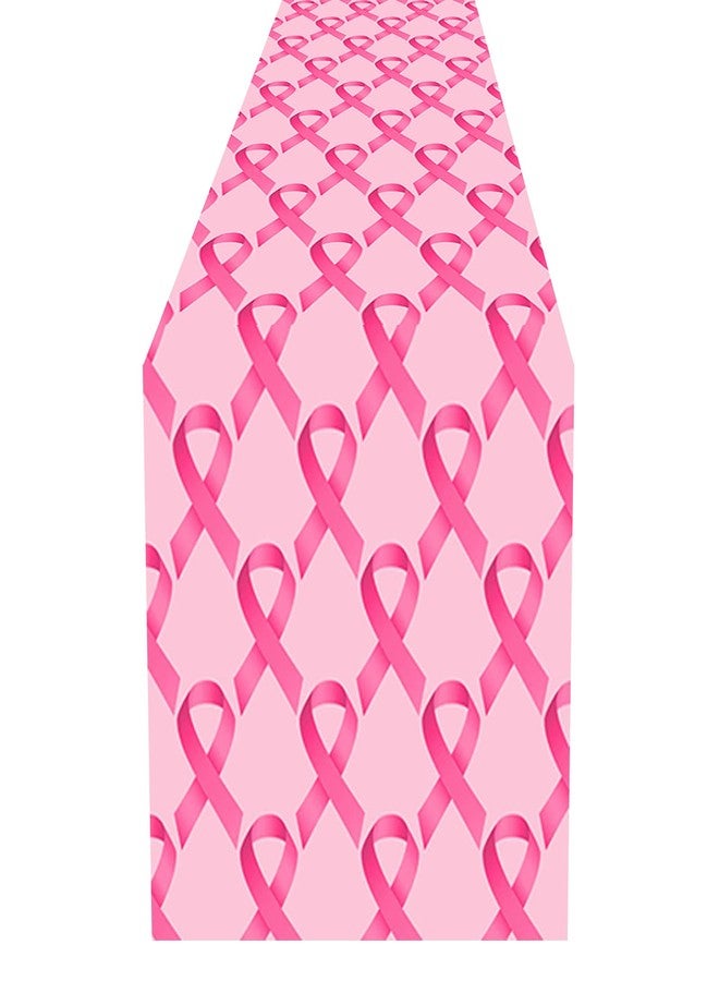 CupaPlay Pink Ribbon Party Table Runner - Breast Cancer Awareness Party Supplies Decoration Tablecloth Home Decor Breast Awareness Table Cloth(12 x 72 Inch) - Image 1