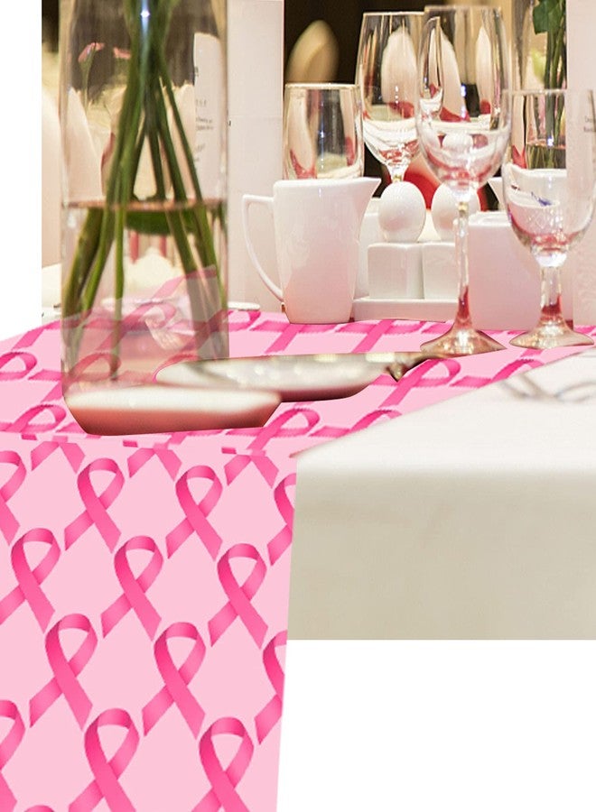 CupaPlay Pink Ribbon Party Table Runner - Breast Cancer Awareness Party Supplies Decoration Tablecloth Home Decor Breast Awareness Table Cloth(12 x 72 Inch) - Image 4