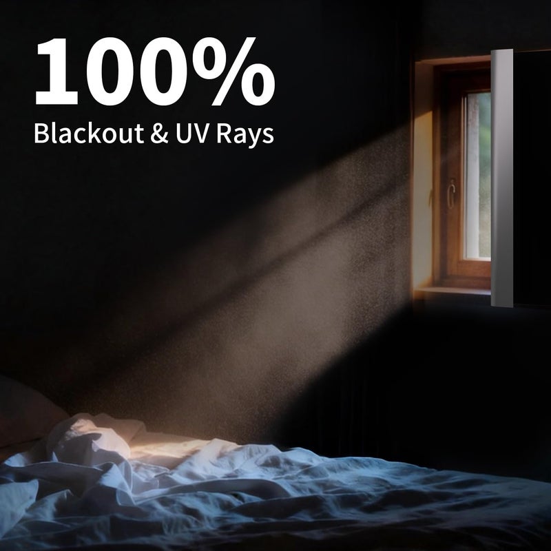 BKSAI 100% Blackout Window Cover, Portable Magnetic Black Out Curtains for Window, Black Out Shades No Drill Cuttable Blackout Blinds for Bedroom, RV, Nursery, Media Room, 118x57 inch - Image 2