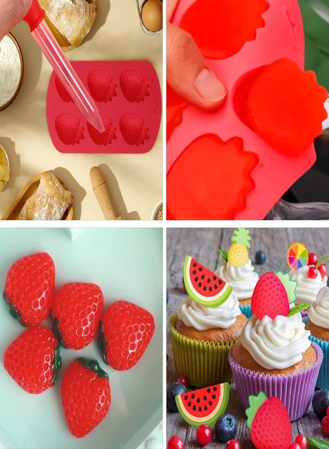 MoldBerry Silicone 6 Cavity Strawberry Shape Jelly Mold | Fruit Shape Chocolate Mould for Candy, Jelly, Gummy, Ice Cube & Mini Cake Decoration | Non-Stick, Reusable & Easy to Clean Baking Mold Pack 1 - Image 4