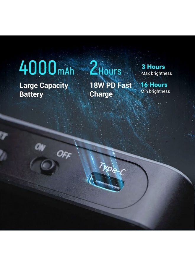 SmallRig RM75 RGB Video Light, RGBWW Full Color Portable LED Light Panel, 4,000mAh Battery, 2500-8500K, CRI96, TLCI 98, Magnetic Attraction and App, for Vlogging Photography