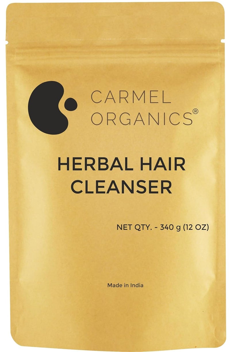 CARMEL ORGANICS CARMEL ORGANICS Herbal Hair Cleanser Powder 340 Grams Blend of SoapnutShikakaiAmlaFenugreek  Bhringraj Powder Nourishes the Scalp and Hair With Essential Nutrients  Natural  - Image 1