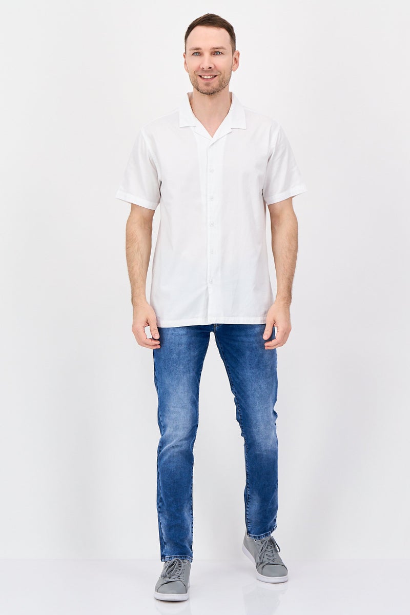 Aeropostale قميص رجالي عادي قصير الأكمام بتصميم بسيط، أبيض - Image 2