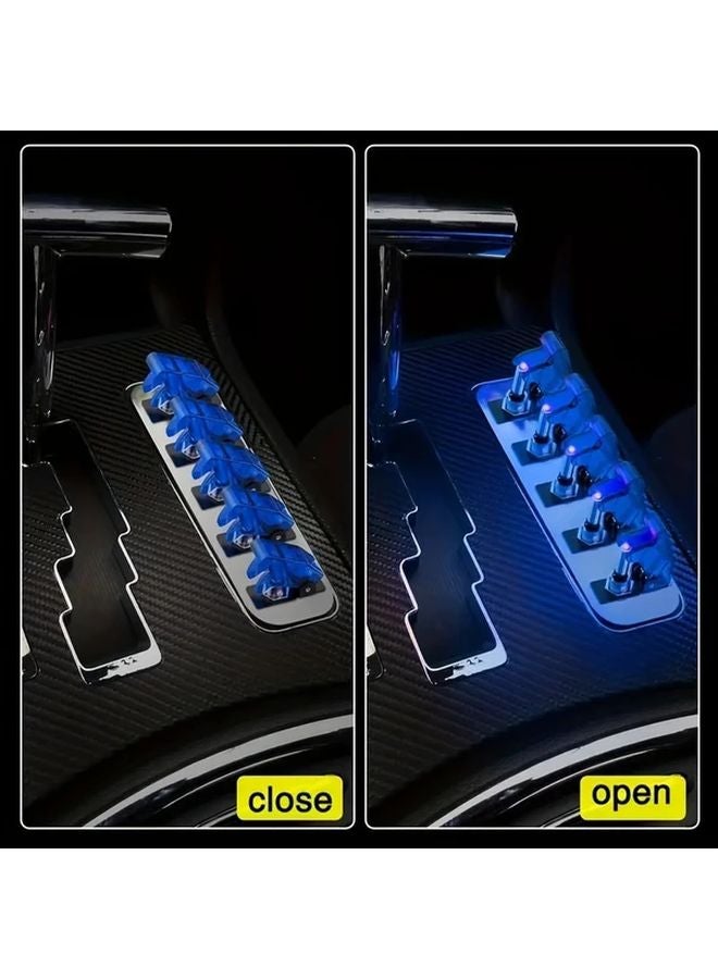 5pcs Carbon Color Red LED Toggle Switch 12V Blue Illuminated SPST Rocker 20A - Image 4