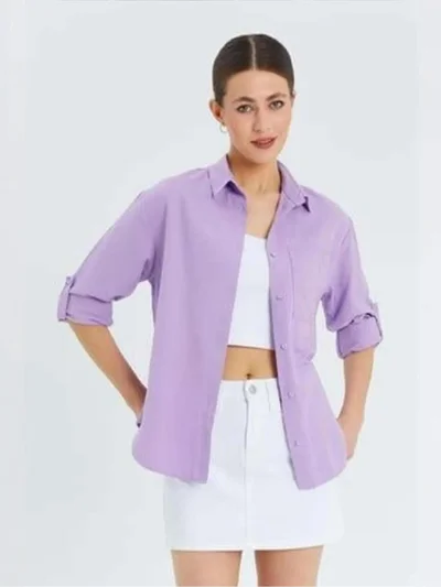 MixRay Mixray Long Sleeve Button-Up Shirt with Pocket