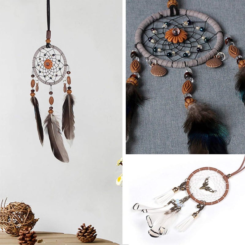 SPANICE Feather Dream Catcher Pendant, Small Dream Catchers Car Charm for Hanging Decorations - Image 3