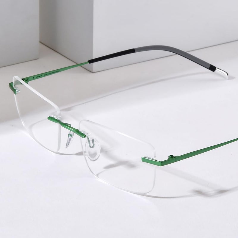 FONEX إطار نظارات تيتانيوم، نظارات بصرية بدون إطار للرجال والنساء F85634 - Image 2