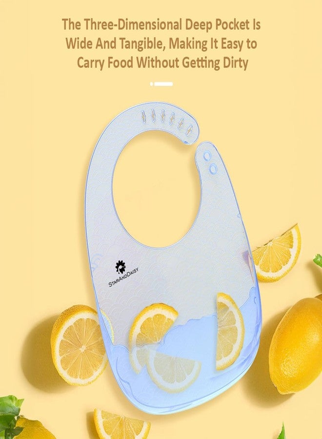 StarAndDaisy Reusable Silicone Baby Bib with Adjustable Buttons for Mess-Free Feeding, Weaning, and Easy Cleaning and Waterproof. (Yellow) - Image 5