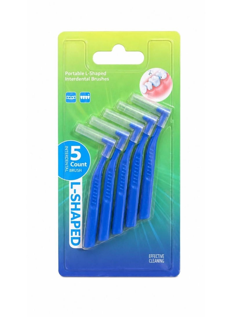 Angled interdental brush, angled toothbrush for cleaning teeth, multi-pack multi color - Image 2