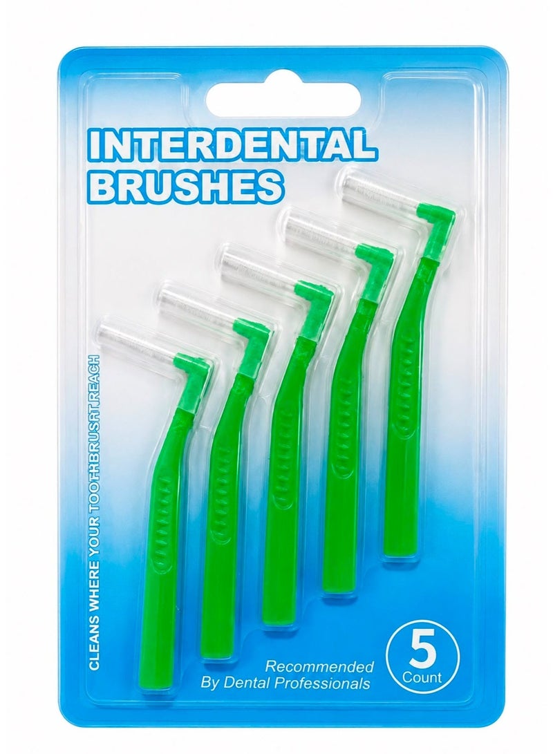 Angled interdental brush, angled toothbrush for cleaning teeth, multi-pack multi color - Image 1