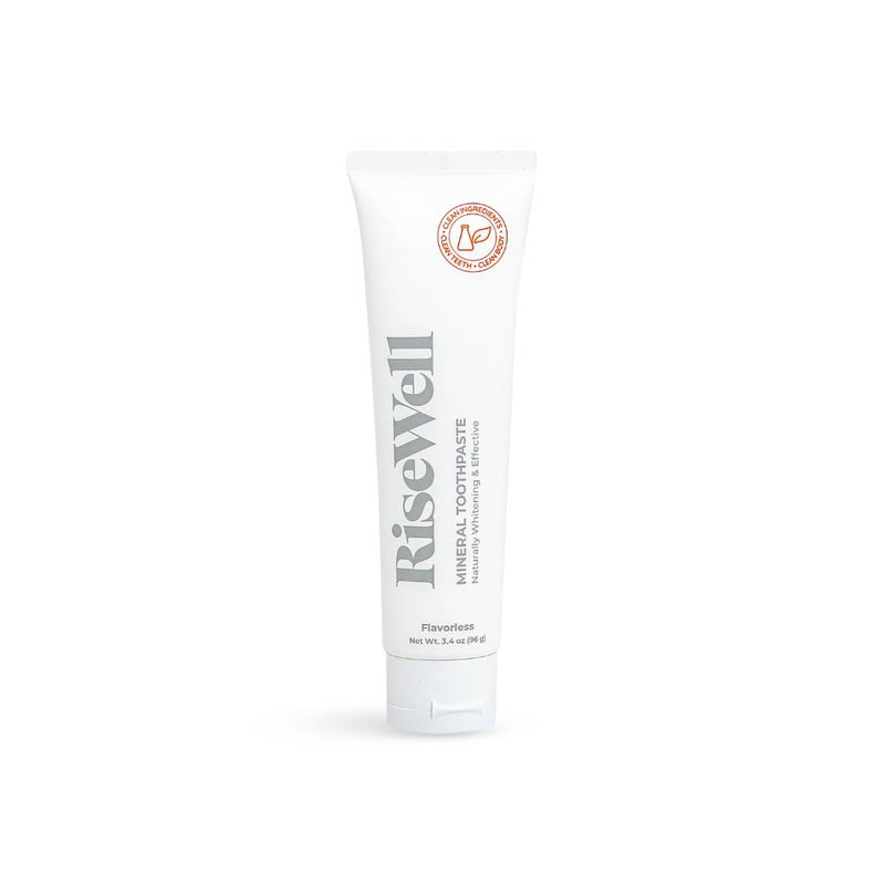 RiseWell Mineral Unflavored Toothpaste Hydroxyapatite Flavorless Toothpaste Made in The USA Sensitive Teeth Whitening No Added Fluoride SLSFree Made by Dentists 34 Oz