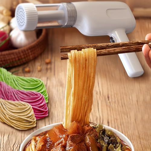 Olpad Electric Pasta Maker Machine 6 in 1 Cordless Noodle Maker Gun Shape Spaghetti Making Machine White, Homemade Spaghetti Machine - Image 4