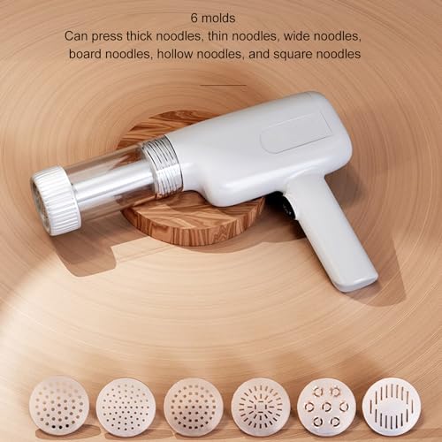 Olpad Electric Pasta Maker Machine 6 in 1 Cordless Noodle Maker Gun Shape Spaghetti Making Machine White, Homemade Spaghetti Machine - Image 5