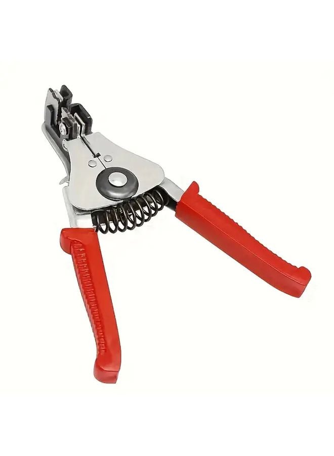 Red Automatic Wire Stripper Multifunctional Portable Manual Tool High Carbon Steel - Image 1