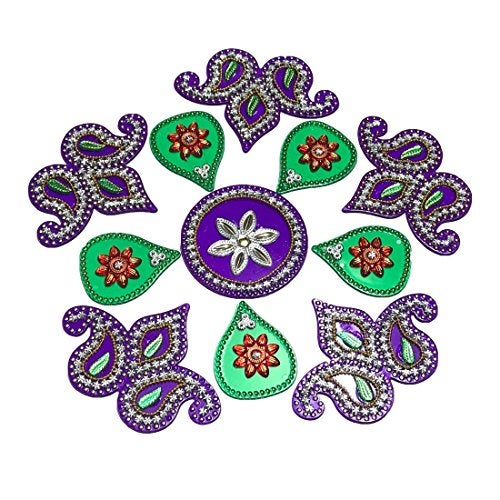 Kriwin Acrylic Rangoli Decorative (10-to 11 inches Multicolor) Reusable - Image 4