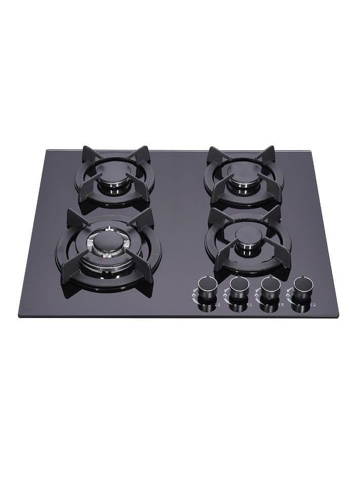 Generic - 4 Burner Glass Gas Hob with Blue Flame Technology & Flame Supervision Device FSD Cast Iron Heavy Duty Burners, Electric Ignition, Tempered Glass Cooktop  Safe, Durable, and Efficient Gas Stove for Modern Kitchens - Image 1