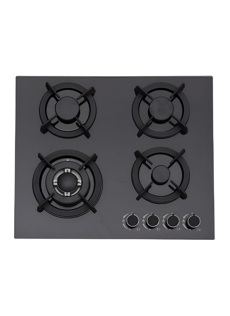 Generic - 4 Burner Glass Gas Hob with Blue Flame Technology & Flame Supervision Device FSD Cast Iron Heavy Duty Burners, Electric Ignition, Tempered Glass Cooktop  Safe, Durable, and Efficient Gas Stove for Modern Kitchens - Image 1