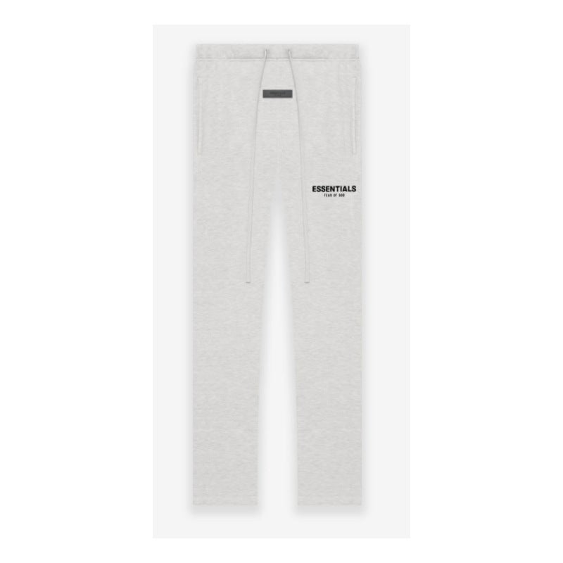 2023 FOG Essentials Casual Pants Unisex Autumn Winter 8892-Light gray flocking printing 